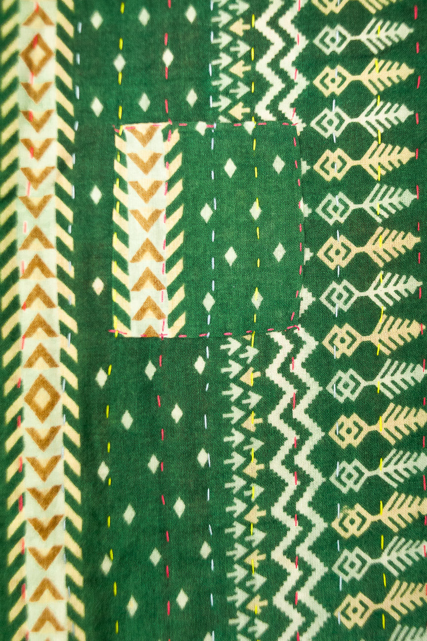 Snowfall Kantha Christmas Throw