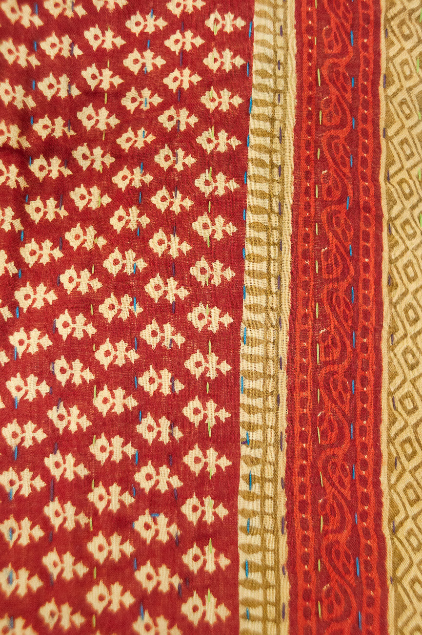 Snowman Kantha Christmas Throw