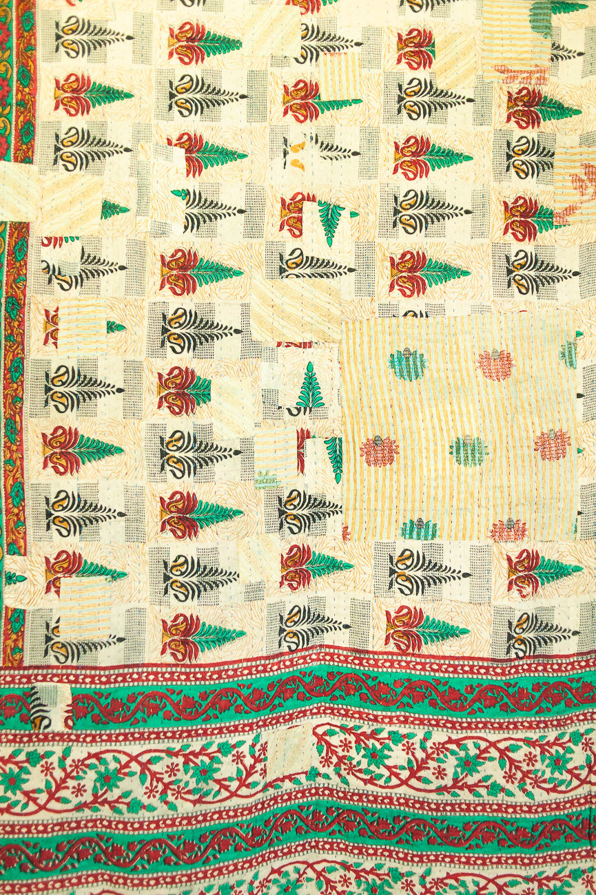 Snowman Kantha Christmas Throw