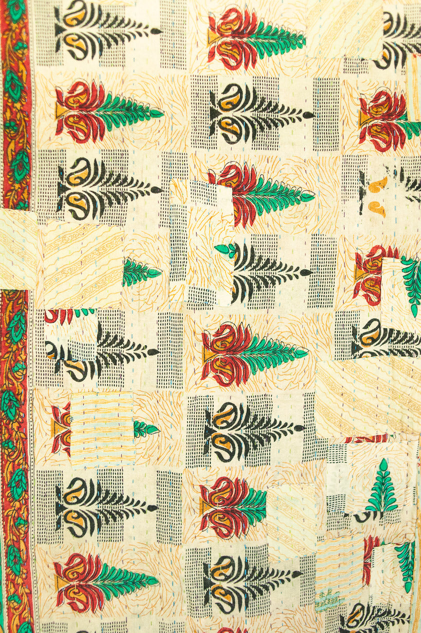 Snowman Kantha Christmas Throw