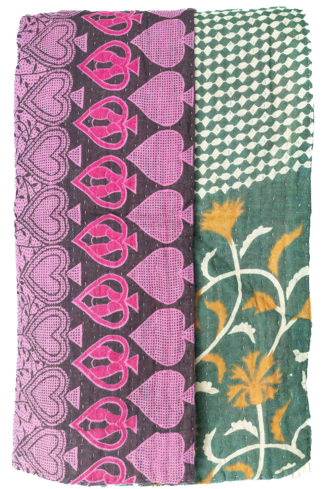 Spade Kantha Throw Blanket