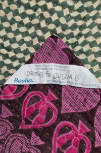 Spade Kantha Throw Blanket