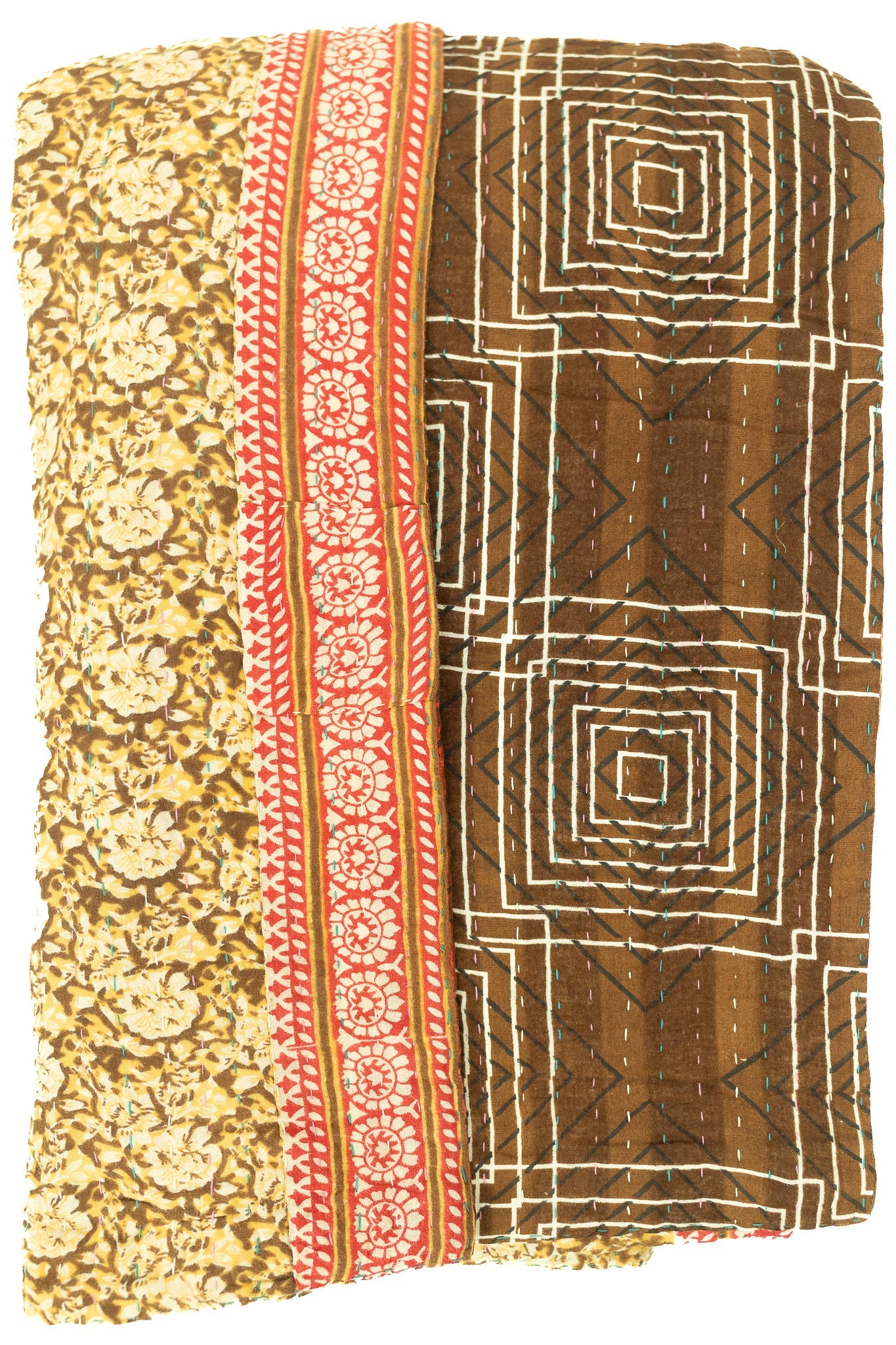 Kantha Large Throw Blanket