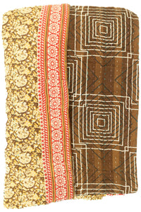 Kantha Large Throw Blanket