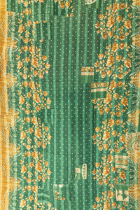 Spring Kantha Throw Blanket