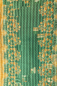 Spring Kantha Throw Blanket