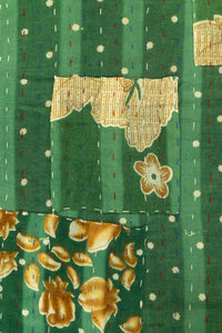 Spring Kantha Throw Blanket