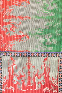 Spring Kantha Throw Blanket