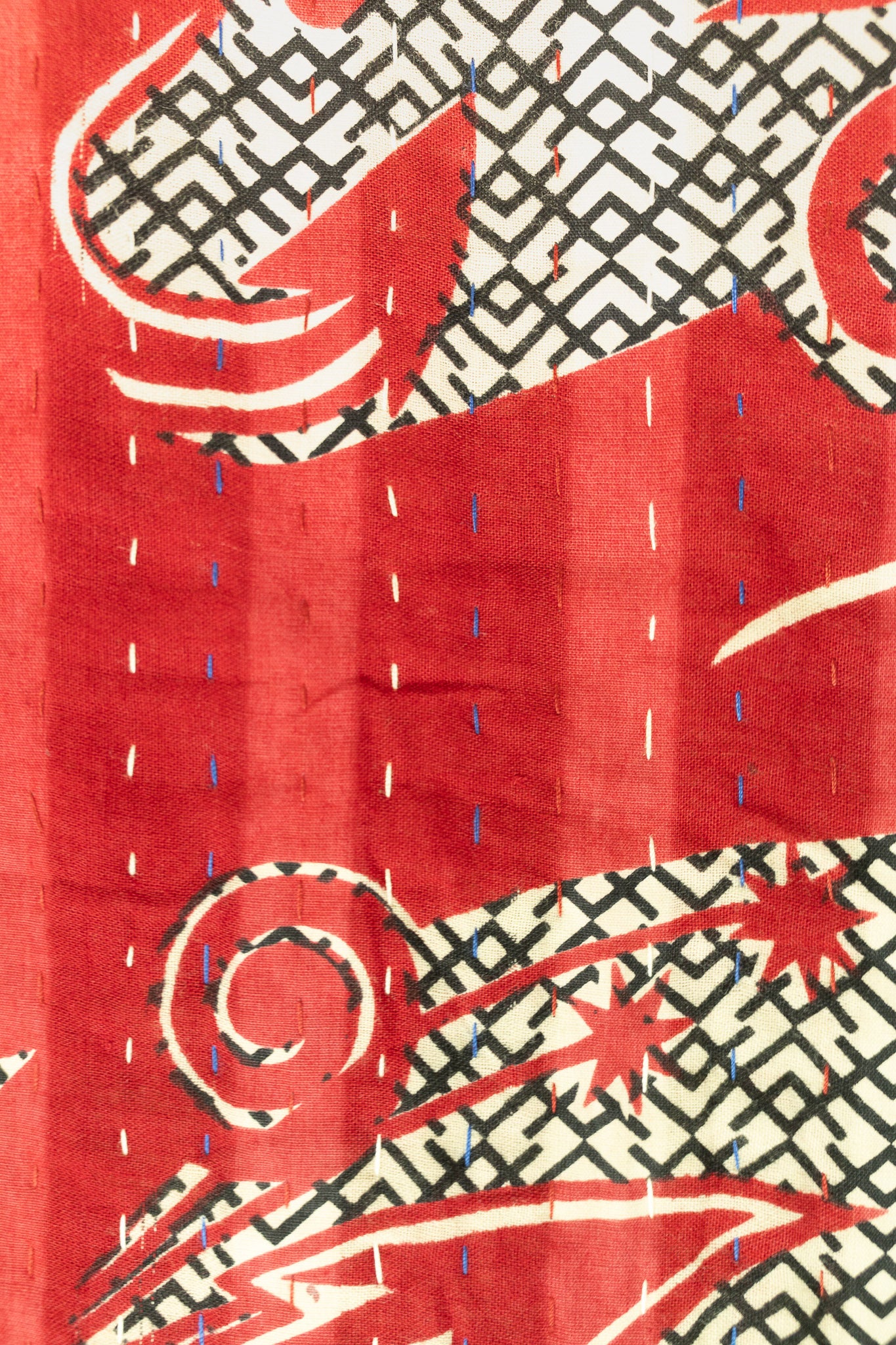 Spring Kantha Throw Blanket