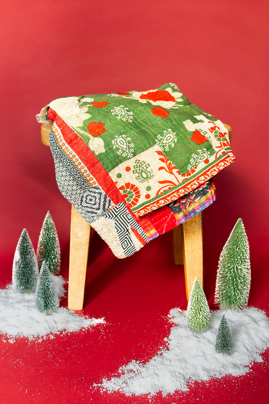 Spruce Kantha Christmas Throw