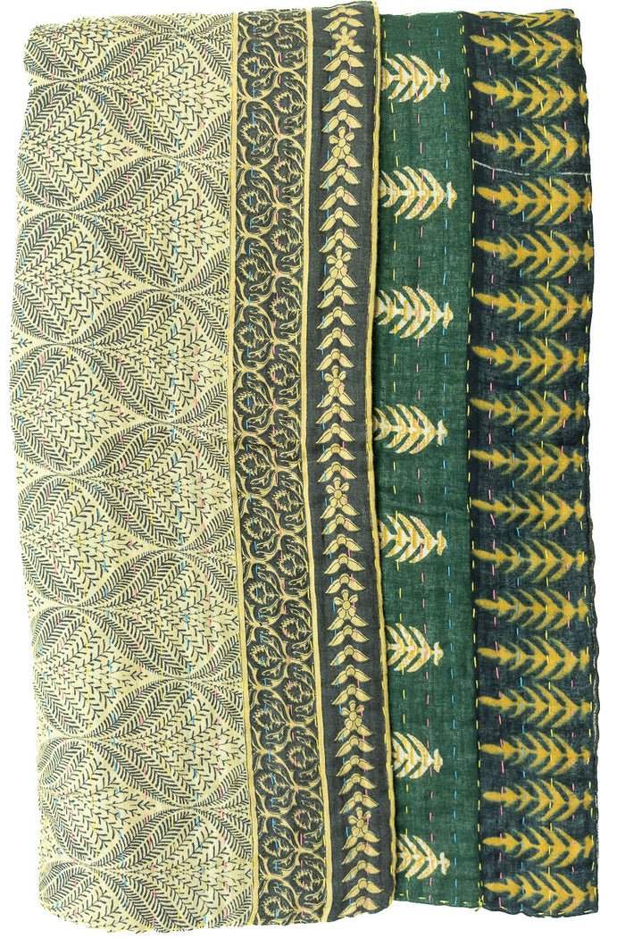 Kantha Throw Bed Quilt