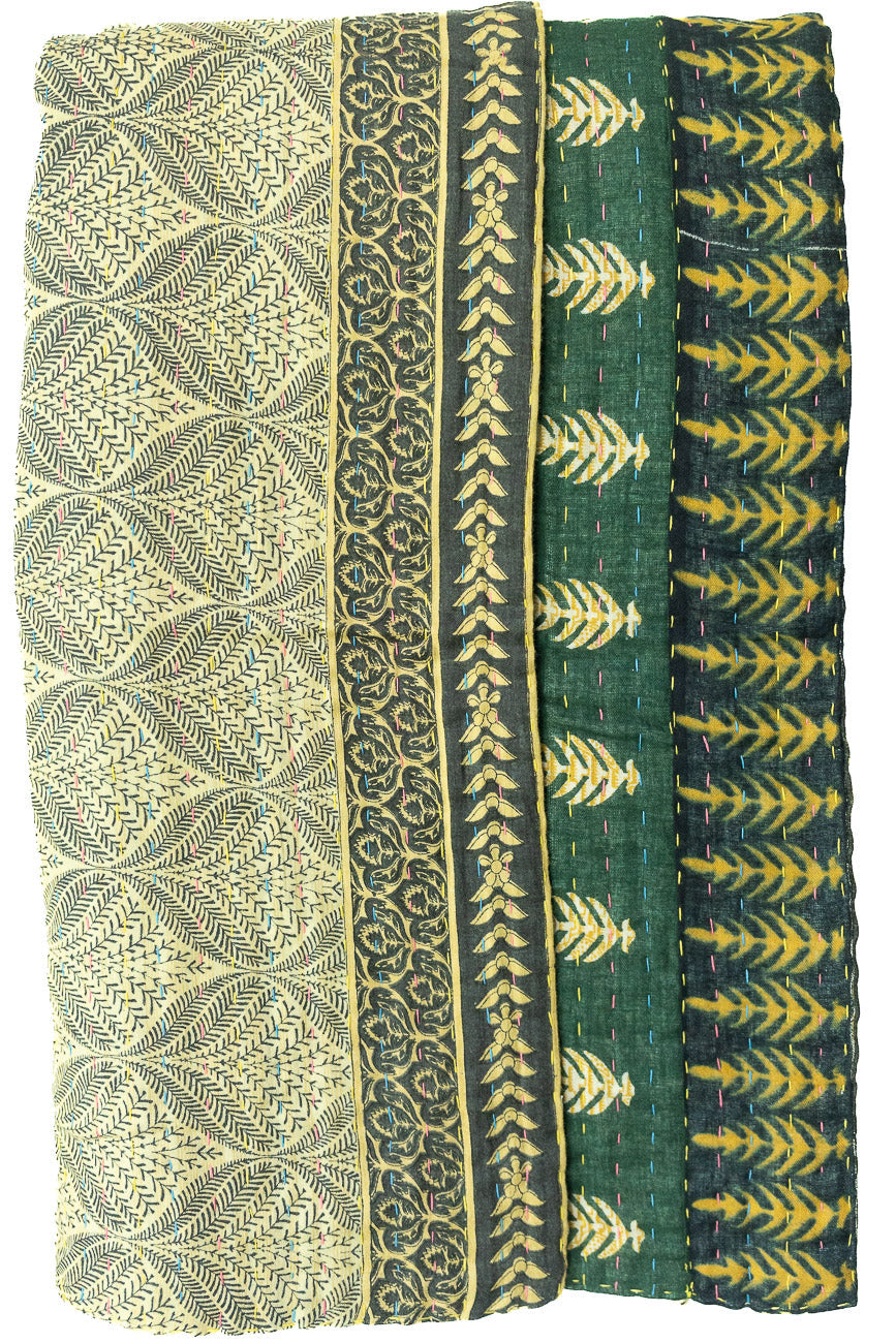 Kantha Throw Bed Quilt