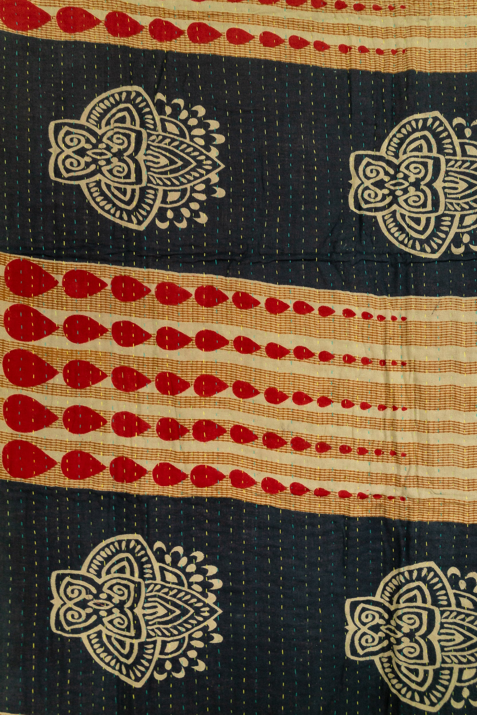 Stripe Kantha Throw