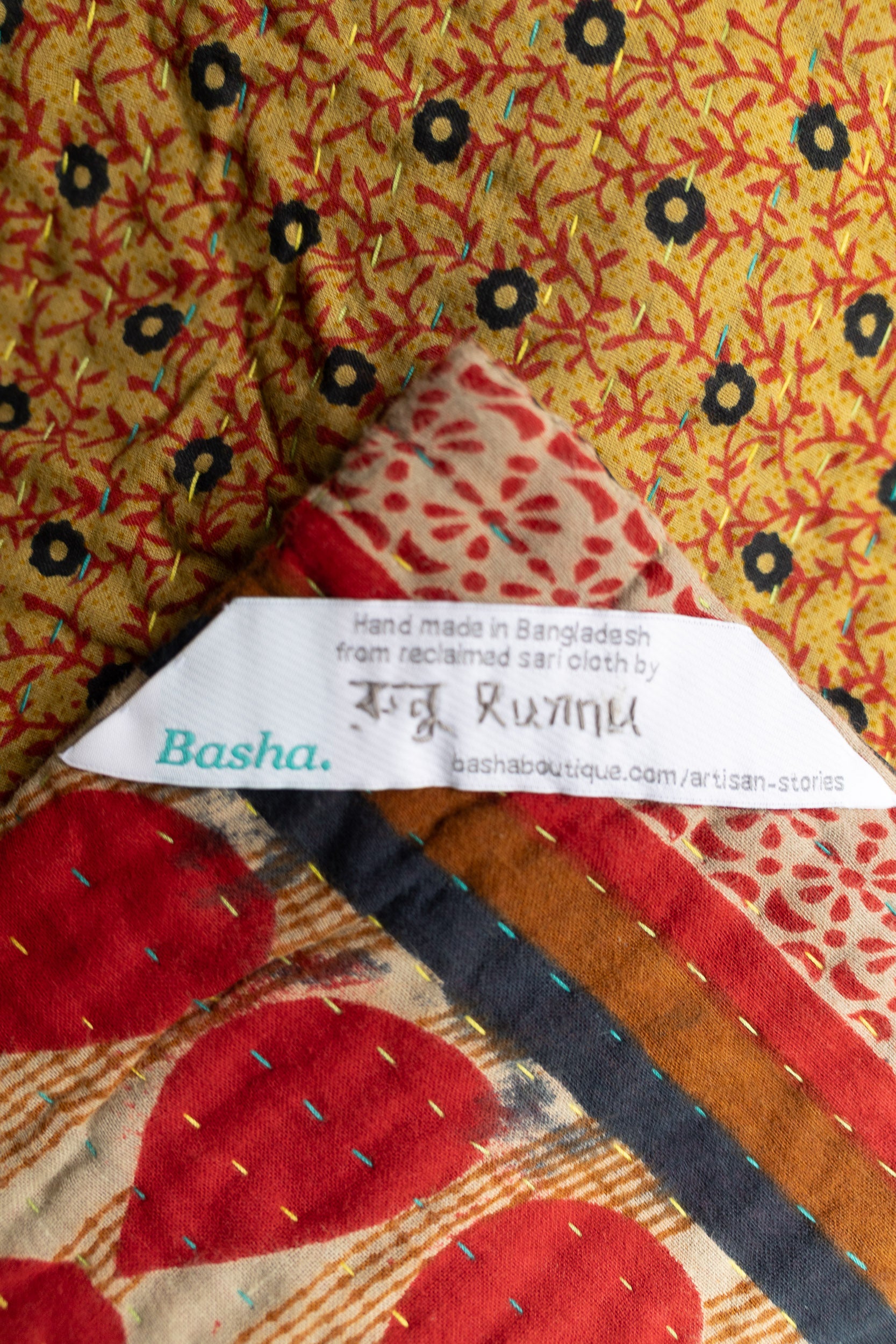 Stripe Kantha Throw