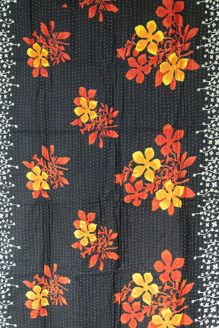 Striped Kantha Throw