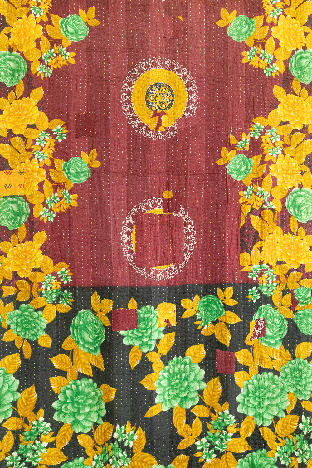 Sunflower Kantha Throw