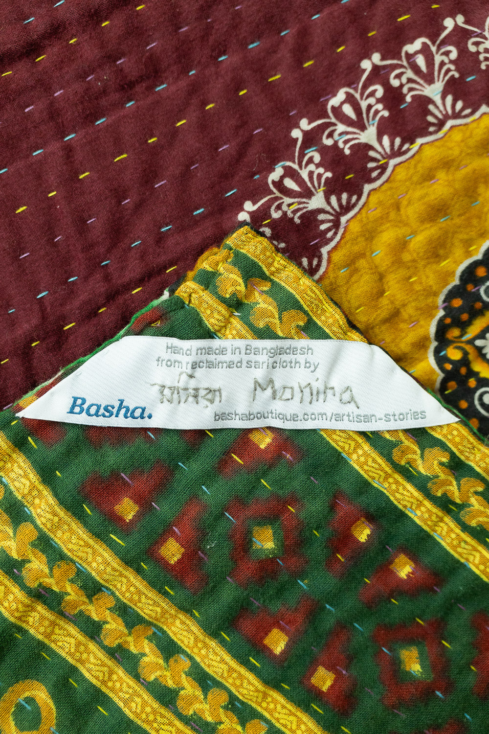 Sunflower Kantha Throw