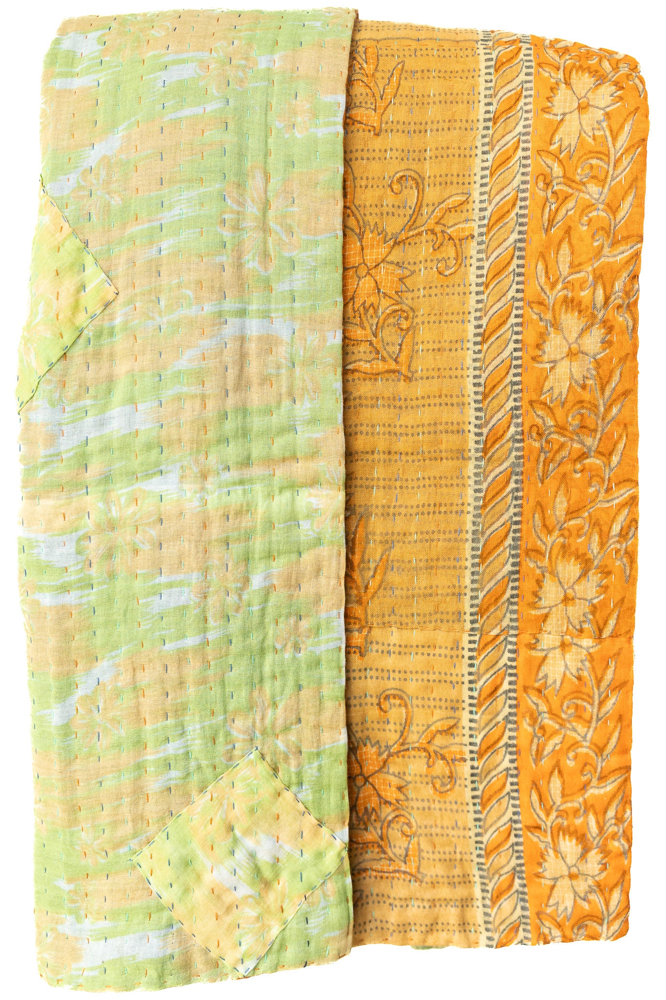 Sunlit Kantha Throw