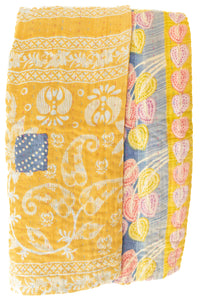 Sunrise Kantha Throw Blanket