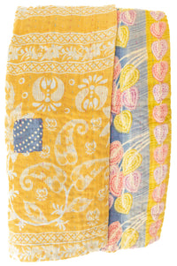 Sunrise Kantha Throw Blanket