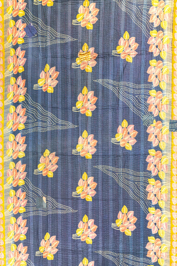 Sunrise Kantha Throw Blanket