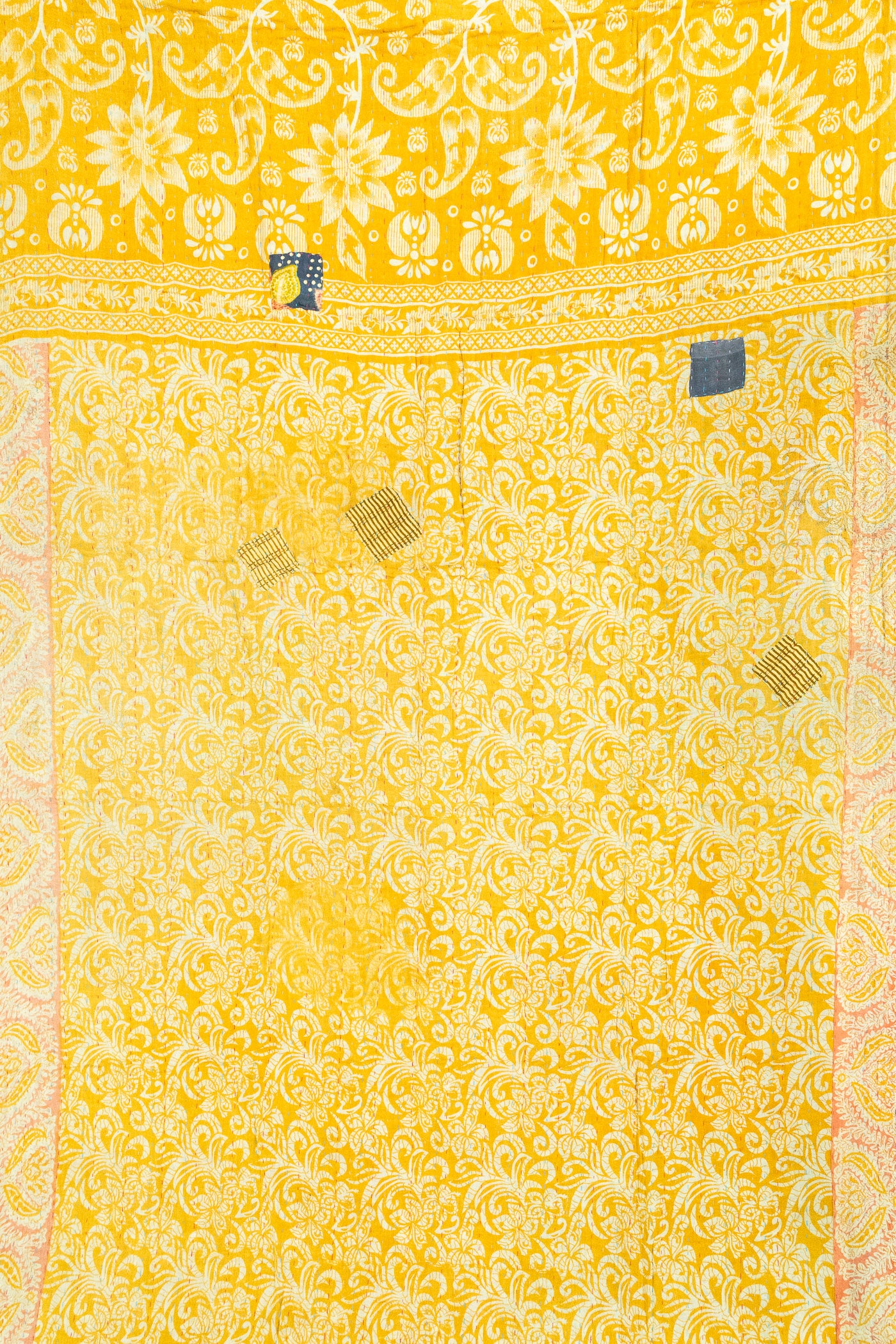 Sunrise Kantha Throw Blanket