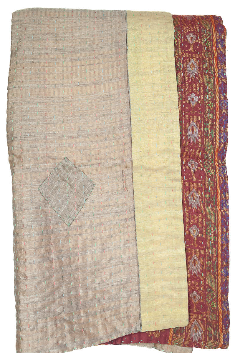 Kantha Silk Throw Blanket