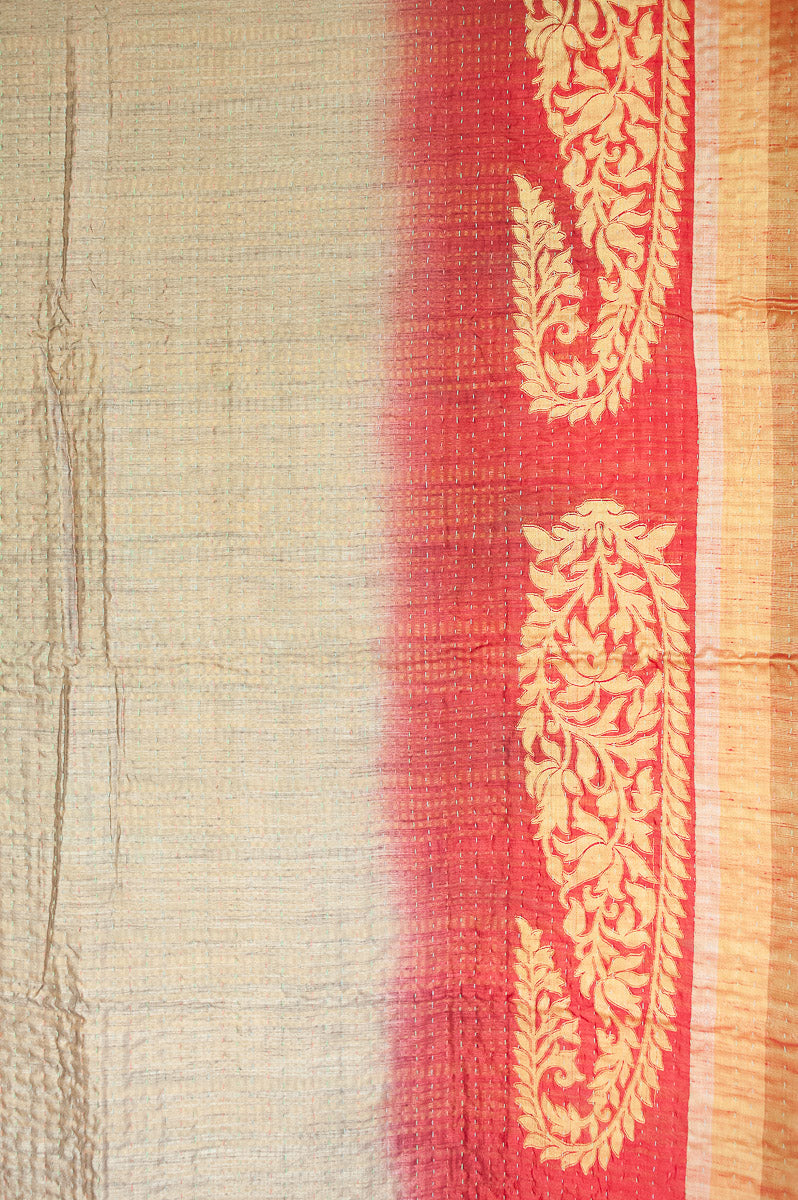 Sunset Silk Blend Kantha Throw