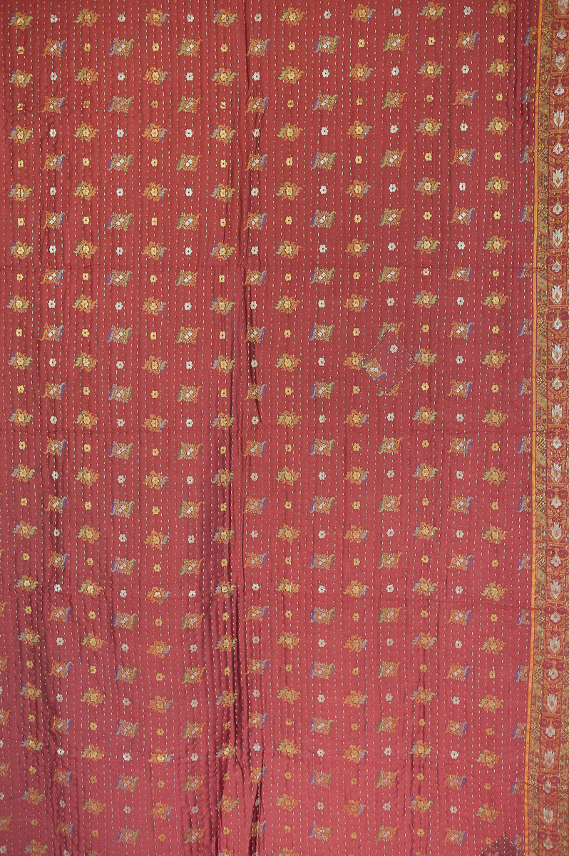 Sunset Silk Blend Kantha Throw