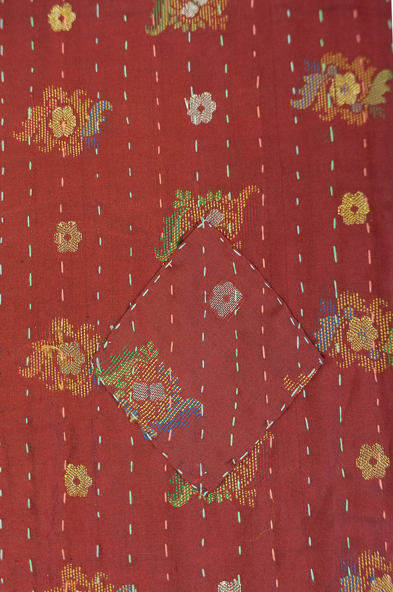 Sunset Silk Blend Kantha Throw