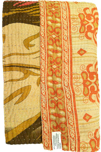 Kantha Large Throw Blanket