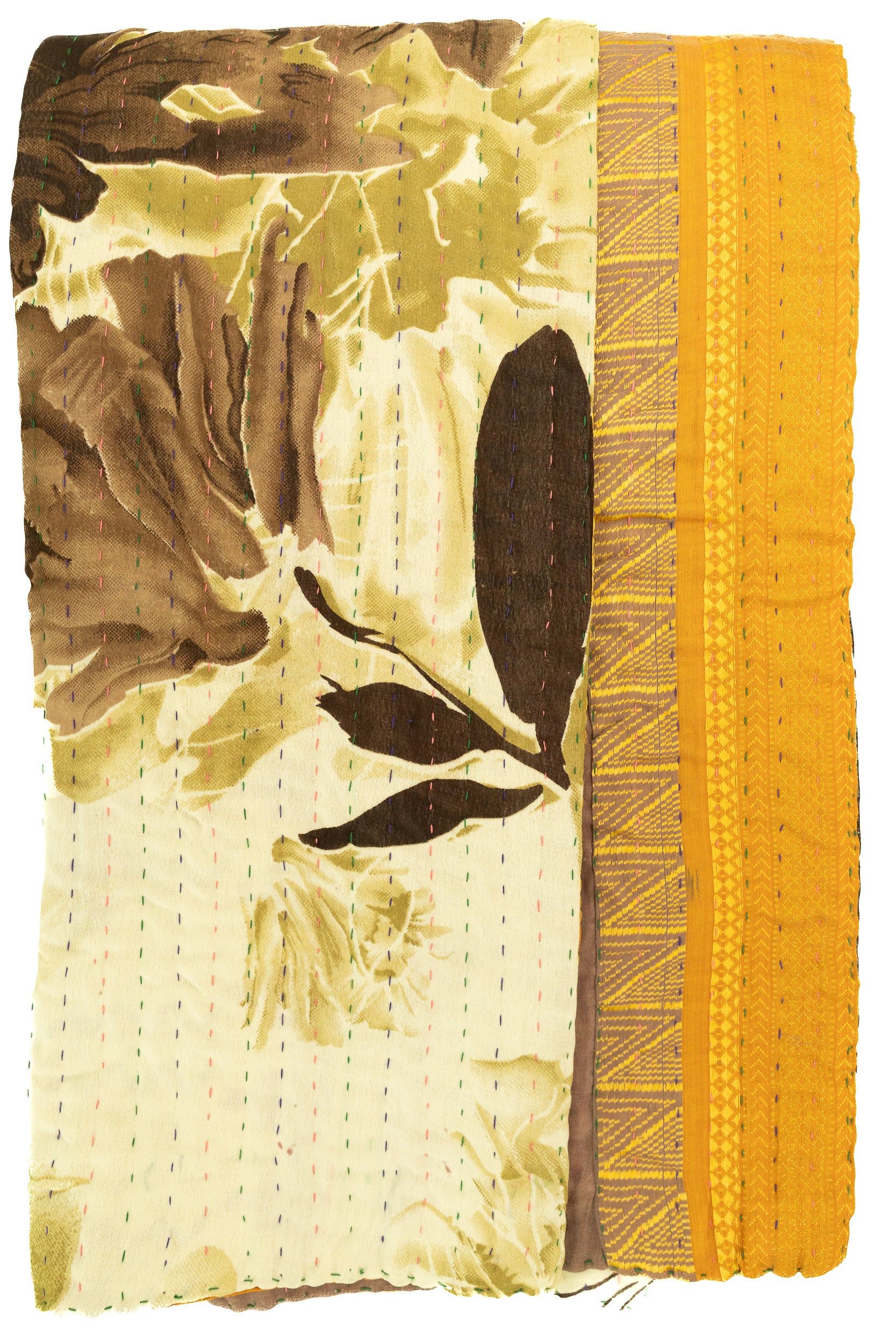 Kantha Silk Throw Blanket