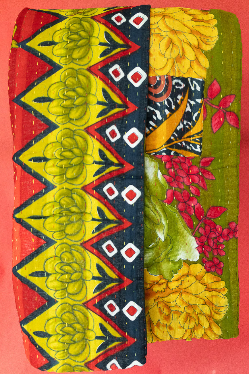 Tidings Kantha Christmas Throw