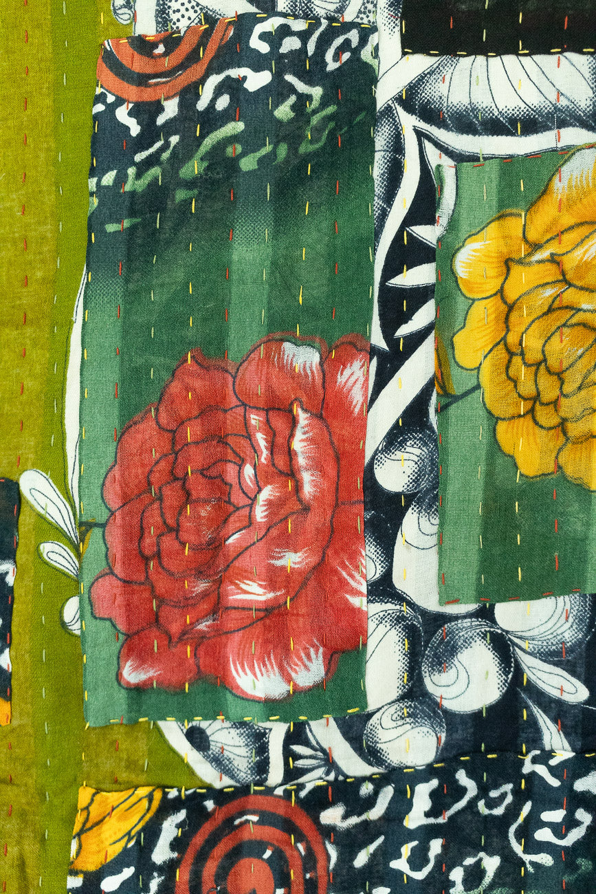 Tidings Kantha Christmas Throw