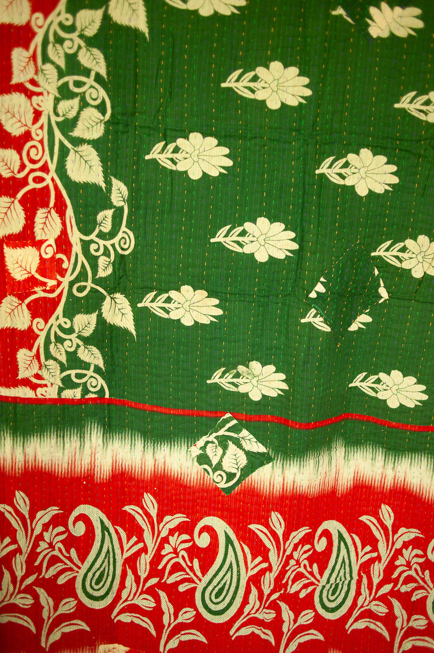 Tinsel Kantha Christmas Throw