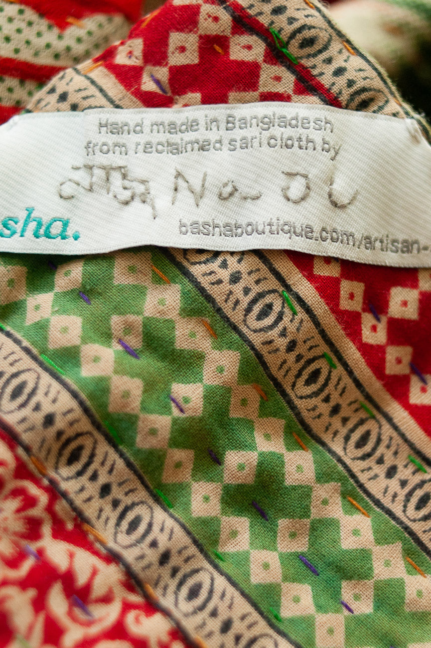 Tinsel Kantha Christmas Throw