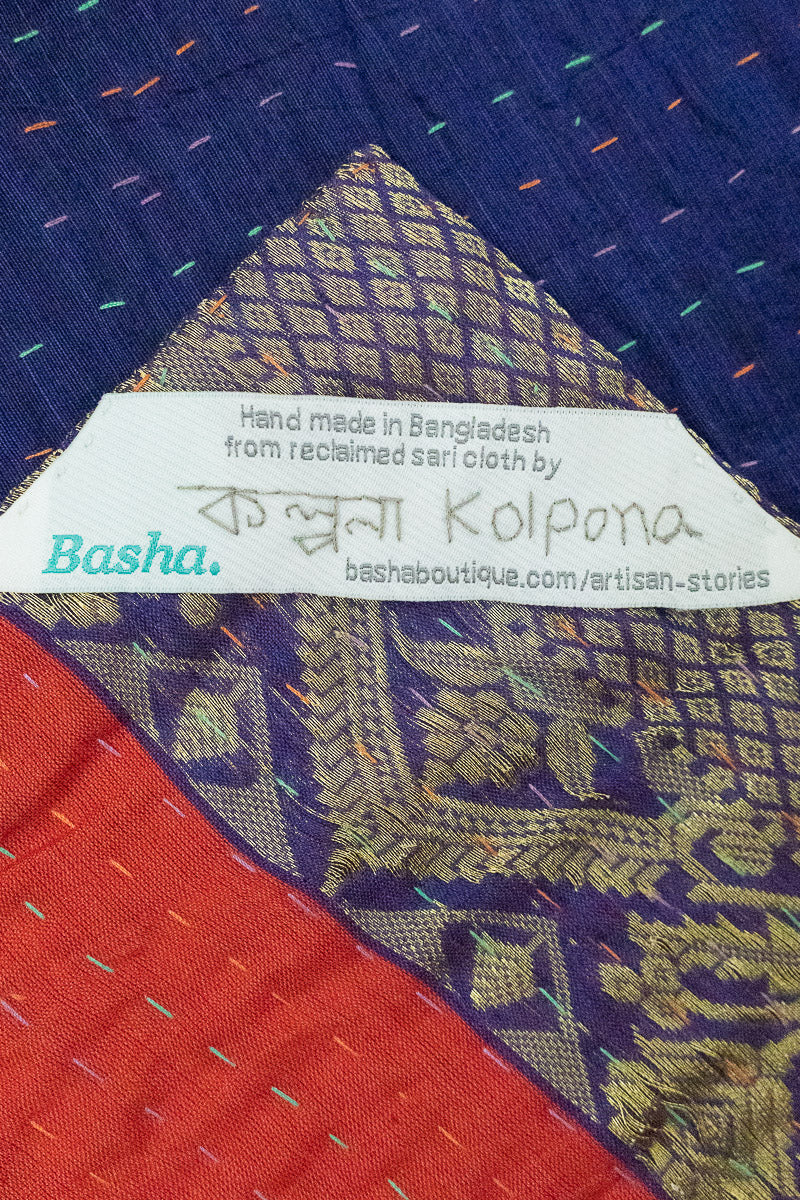 Tranquil Silk Blend Kantha Throw