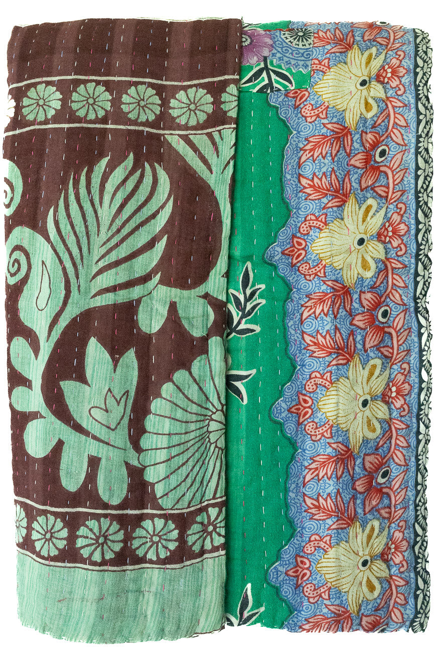 Kantha Throw Bed Quilt