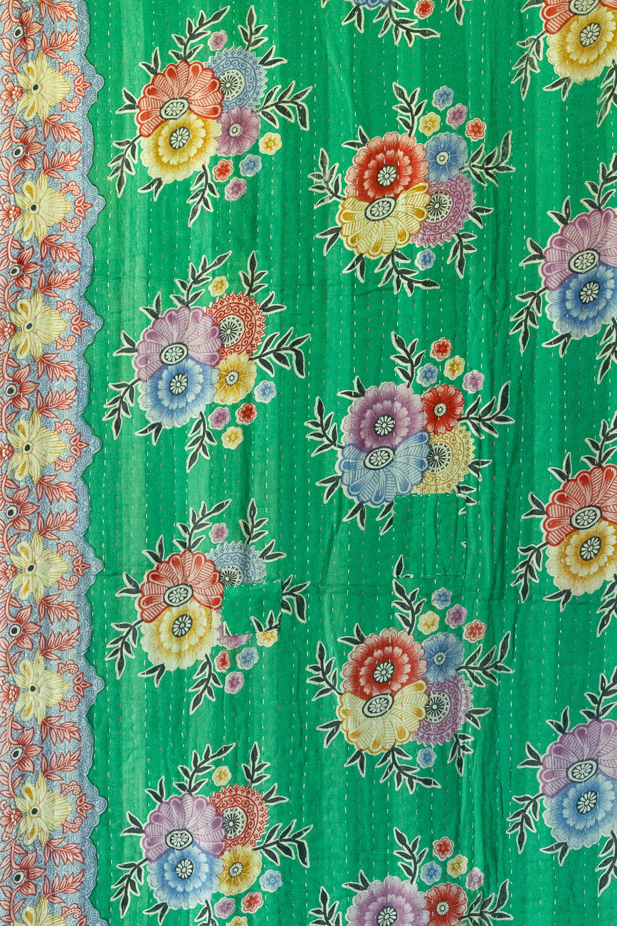 Turquoise Kantha Throw