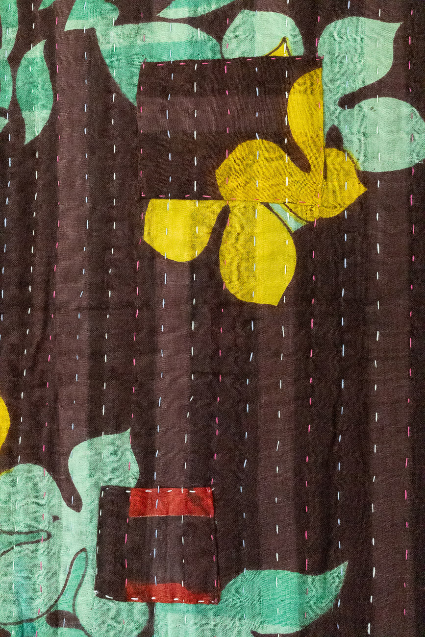 Turquoise Kantha Throw