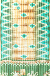 Turquoise Kantha Throw Blanket