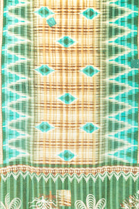 Turquoise Kantha Throw Blanket