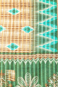 Turquoise Kantha Throw Blanket