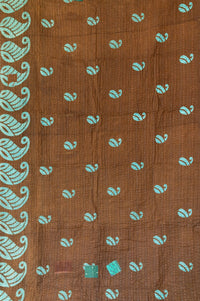 Turquoise Kantha Throw Blanket