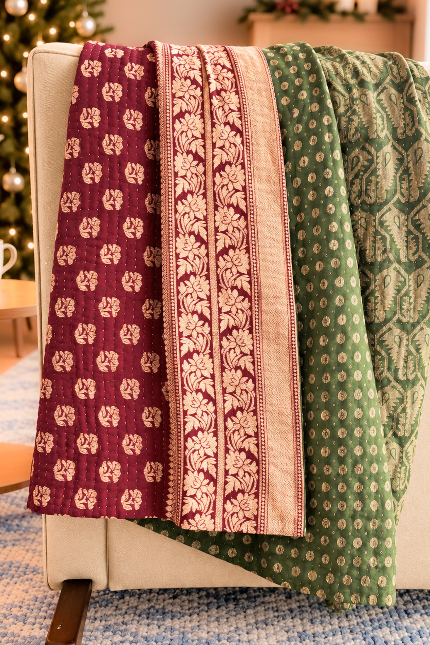 Twinkling Silk Blend Holiday Throw