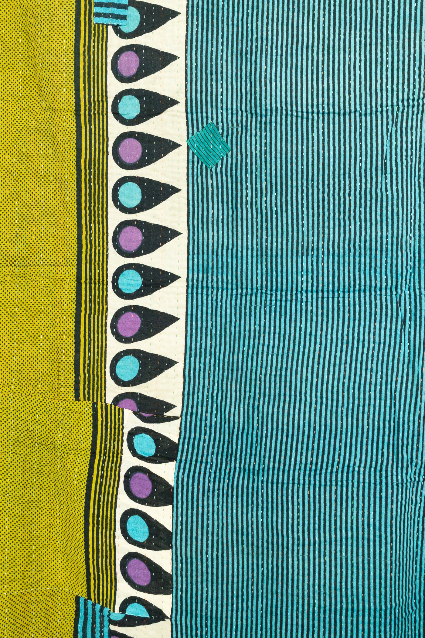 Violet Kantha Throw Blanket
