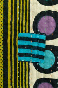 Violet Kantha Throw Blanket