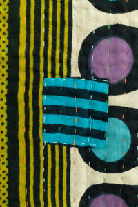 Violet Kantha Throw Blanket