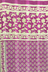 Violet Kantha Throw Blanket
