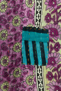 Violet Kantha Throw Blanket
